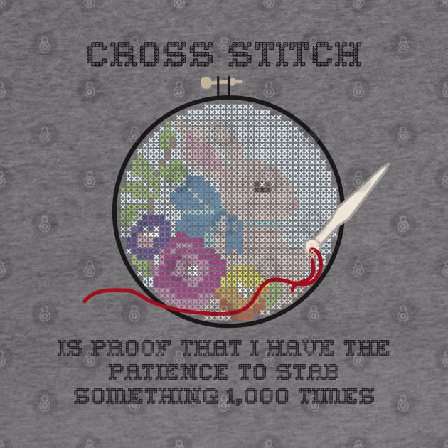 Snarky Cross Stitch Bunny in A Hoop is Stabby by YourGoods